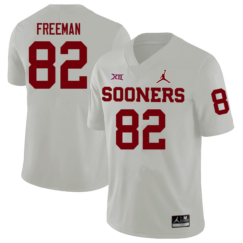 Men #82 Gavin Freeman Oklahoma Sooners College Football Jerseys Sale-White